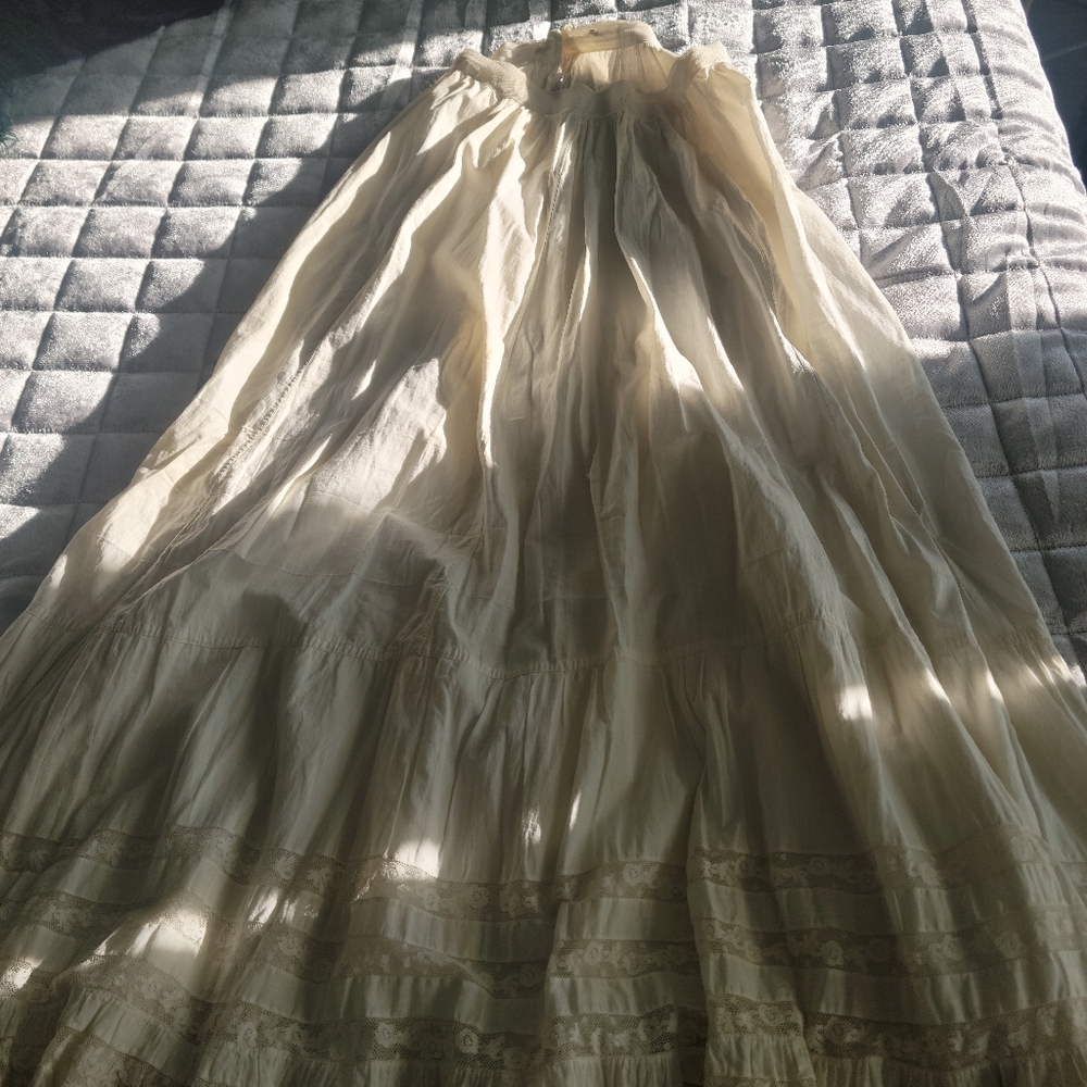 VINTAGE 1800'S LACE COTTON SLIP